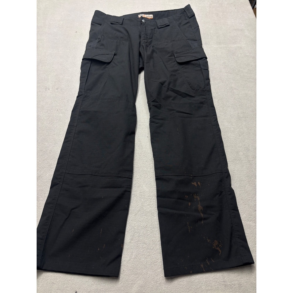 5.11 Tactical TDU Black Ripstop Cargo Pants Mens 10 Long 64386-019
